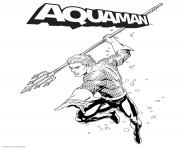 Printable Aquaman ready to fight coloring pages