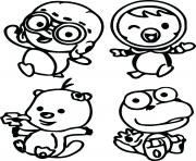 Printable Pororo Crong Petty Loopy Beaver coloring pages