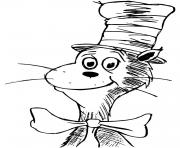 Printable Dr Seuss Cat in the Hat Pencil Drawing coloring pages
