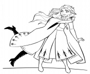 Printable Anna and Elsa Hugging coloring pages