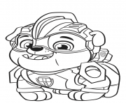 Printable Paw Patrol Mighty Pups Rubble coloring pages