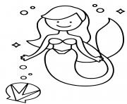 Printable Mermaid princess like Ariel from the Little Mermaid coloring pages