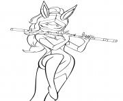 Printable Rena Rouge Playing on Flutes coloring pages