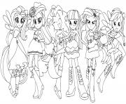 Printable Equestria Girls fashion dolls coloring pages
