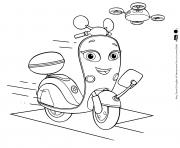 Printable Scootio Wizzbang a Yellow scooter with blue eyes coloring pages