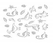 Printable dinosaur dinosaurs leaves trees to color coloring pages