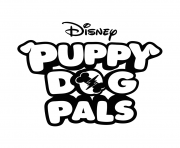 Printable Disney Puppy Dog Pals Logo Black and White coloring pages