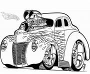Printable hot wheels hot rod coloring pages