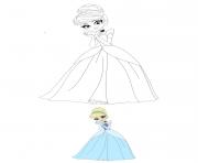 Printable Anime Disney Princess Cinderella coloring pages