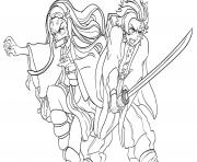 Printable Nezuko and Tanjiro fight demons demon slayer coloring pages