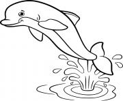 Printable Cartoon Dolphin Jumping out of Water coloring pages