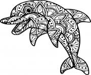 Printable Dolphin Zentangle coloring pages