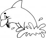 Printable Easy Dolphin Jumping out of the Sea coloring pages
