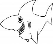 Printable Cartoon Great White Shark coloring pages
