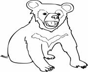 Printable Asian Black Bear Cub coloring pages