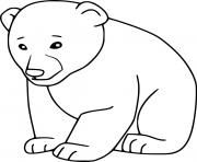 Printable Cartoon Little Polar Bear coloring pages