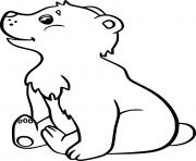 Printable Young Bear Sits on the Ground coloring pages
