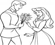 Printable Phillip Brings Flowers for Aurora coloring pages