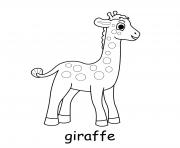Printable giraffe cute animal coloring pages