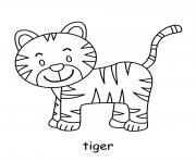 Printable cute tiger coloring pages