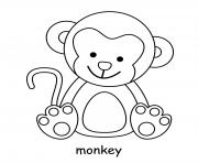 Printable monkey cute animal coloring pages