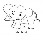 Printable cute elephant coloring pages