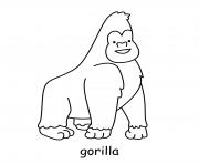 Printable gorilla cute animal coloring pages