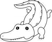 Printable Crocodile cute animal coloring pages