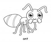 Printable ant cute animal coloring pages