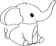 Printable Elephant cute animal coloring pages