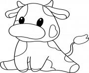 Printable cow cute animal coloring pages