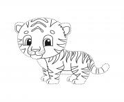 Printable tiger cute animal coloring pages
