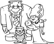 Frankenstein Family coloring pages