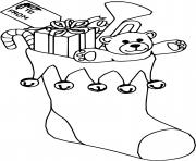 Printable Bear Horn Gifts in Stocking coloring pages