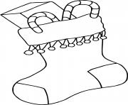 Printable Two Candy Canes in Stocking coloring pages
