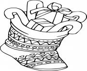 Printable Stocking Full of Gifts coloring pages