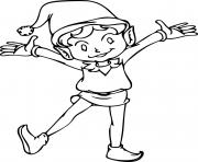 Printable Young Elf is Dancing coloring pages