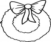 Printable Easy Christmas Wreath coloring pages