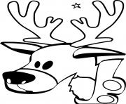 Printable Cute Reindeer Head coloring pages