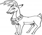 Printable Reindeer with a Medal coloring pages