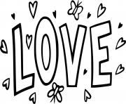 Printable Simple Love coloring pages