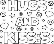 Printable Hugs and Kisses coloring pages