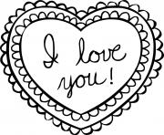 Printable I Love You in Heart coloring pages