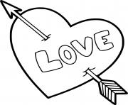 Printable Arrow and Love Heart coloring pages