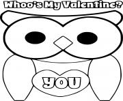Printable Whoos My Valentine You coloring pages