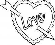 Printable Arrow Shooting Love Heart coloring pages