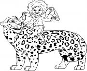 Printable Antonio with Jaguar and Toucans coloring pages