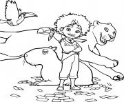 Printable Antonio and Animals coloring pages