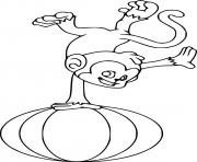 Printable Monkey on the Ball coloring pages