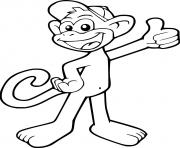 Printable Monkey Cute Smiling thumbs up coloring pages